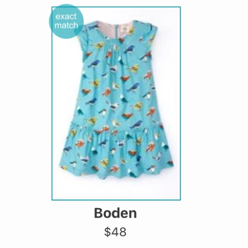 Boden Blue Tiered Ruffled Sundress with Cap Flutter Sleeves